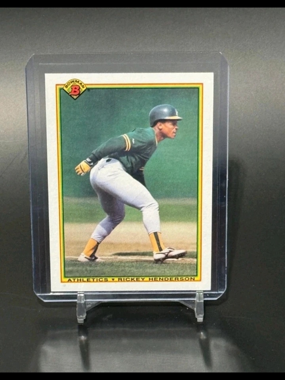 1990 Bowman Rickey Henderson Baseball Card #457 Oakland Athletics A's MT